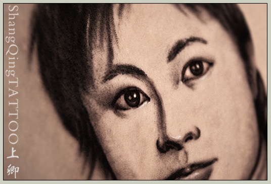 上海上卿纹身作品——素描写实#肖像纹身#